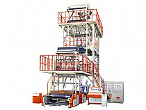 Three layer co-extrusion internal bubble cooling haul-off rotary film product line
